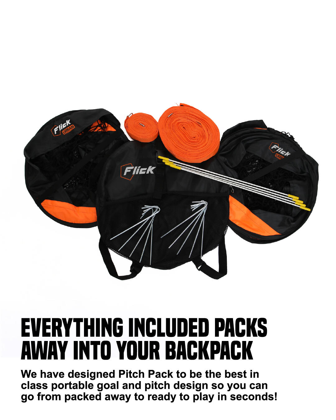 Football Flick Training Goals & Pitch Back Pack - Set Of 2 3/5