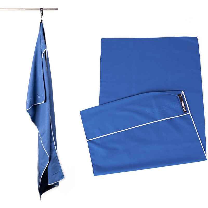Mikrofaser Fitness-Handtuch, schnell-trocknend und geruchshemmend in grau & blau
