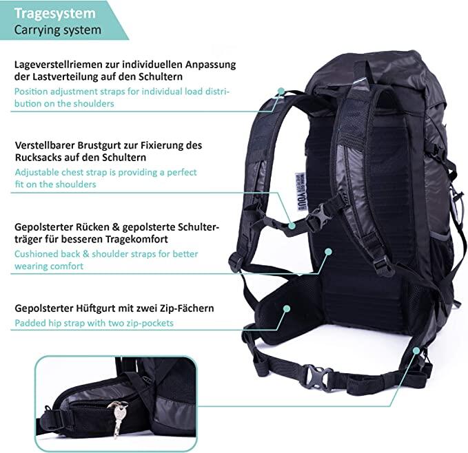 Sportrucksack 35L für Pullup & Dip Stange, anderes Zubehör & outdoor Aktivitäten 5/5