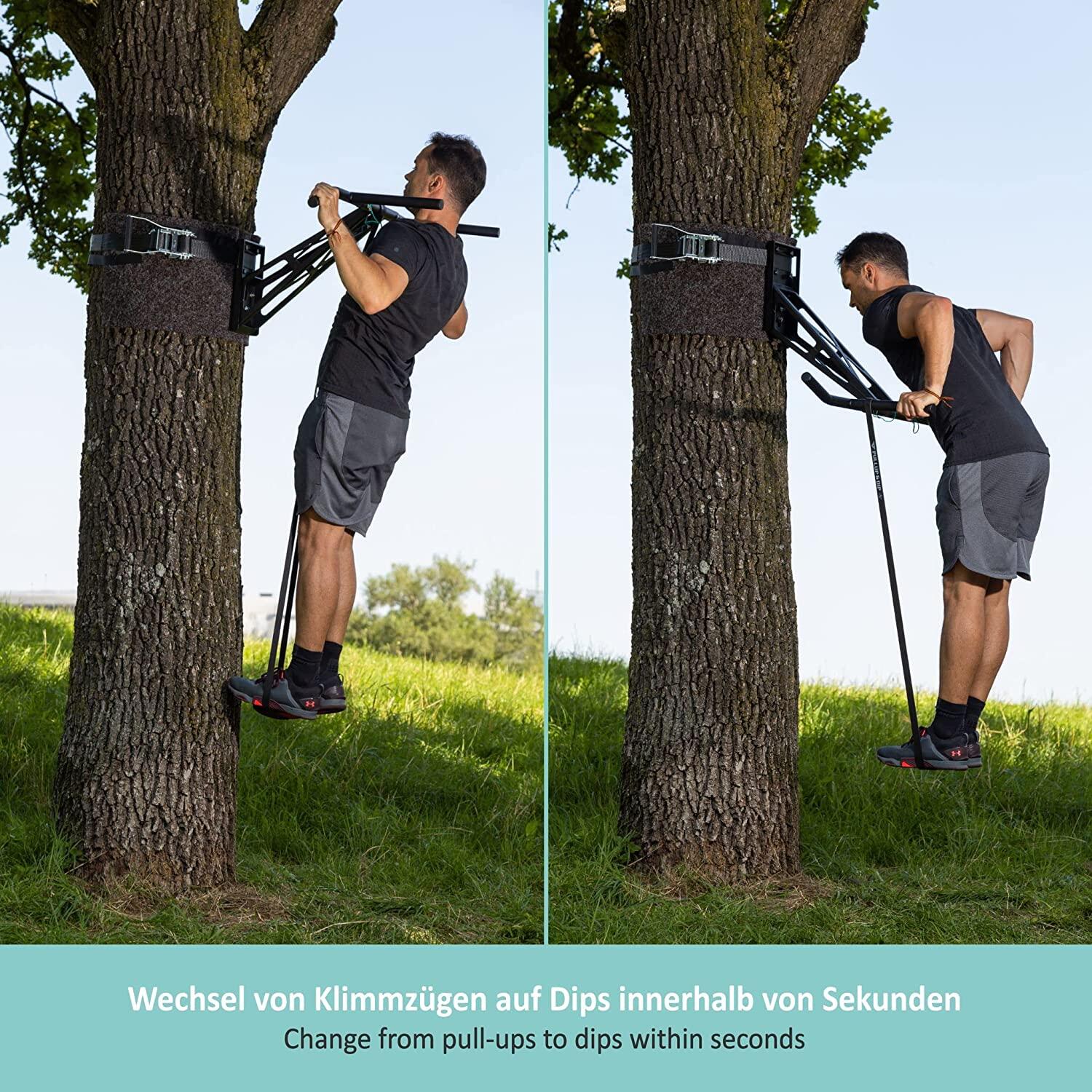 Mobile Klimmzugstange und Dip-Stange für outdoor Training, über 35 Übungen 4/5