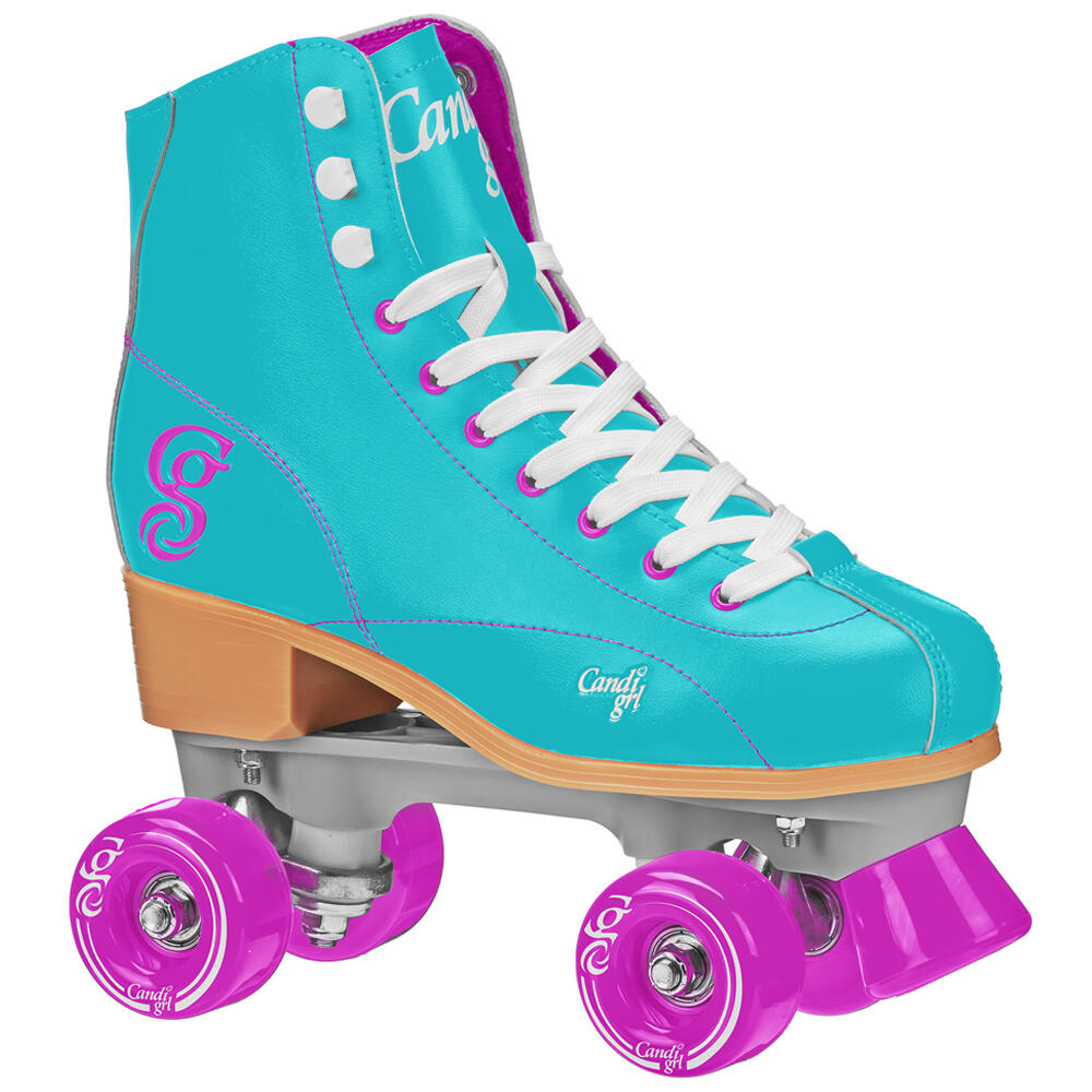 CANDI GRL CANDI GRL SABINA HIGHTOP UNISEX QUAD ROLLER SKATES - MINT/PURPLE