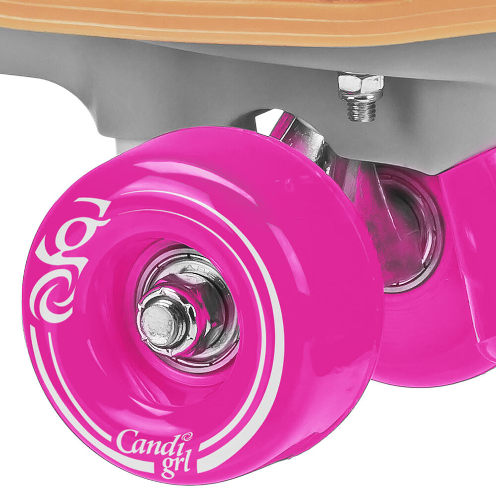 CANDI GRL SABINA HIGHTOP UNISEX QUAD ROLLER SKATES - WHITE/PINK 3/5