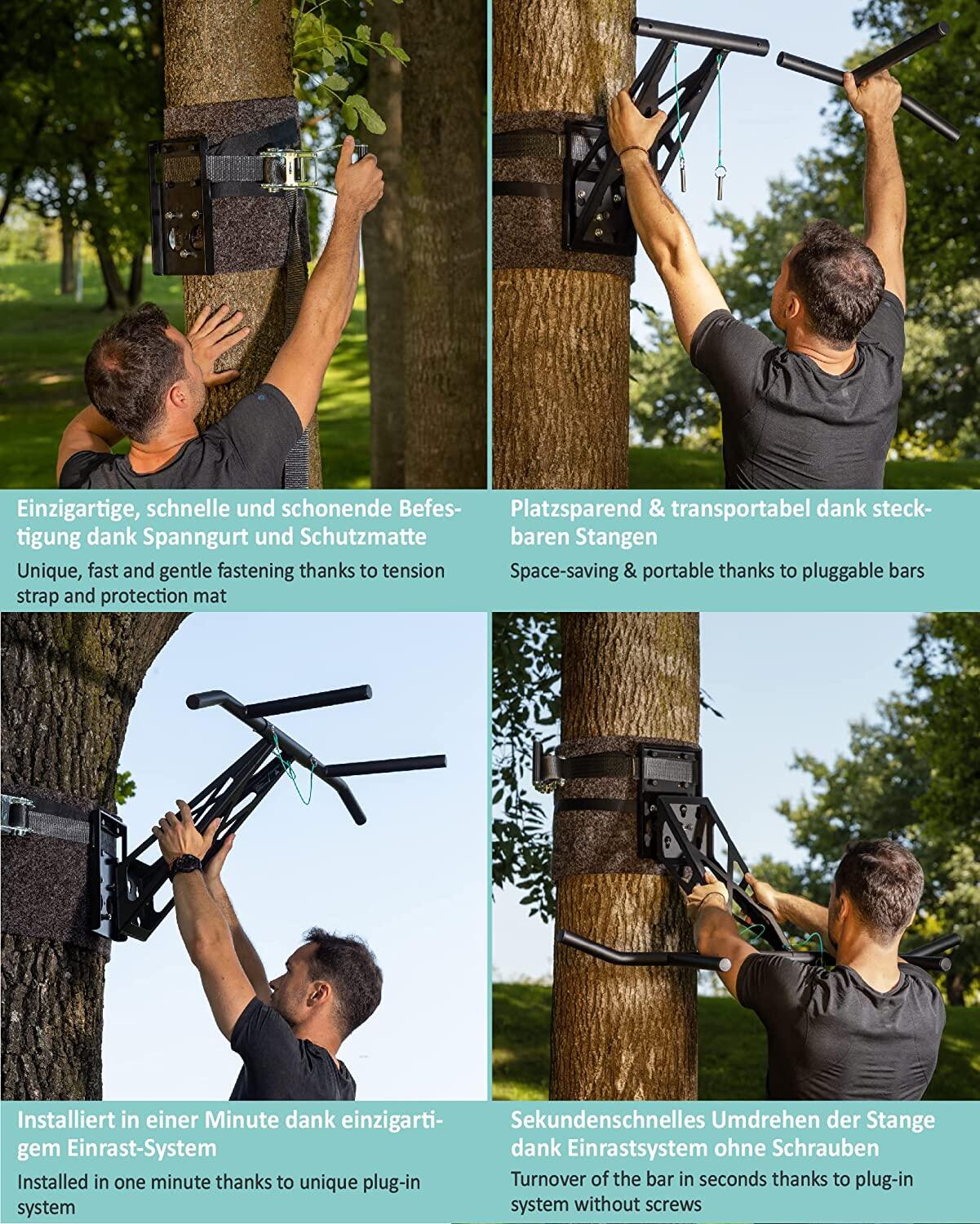 Mobile Klimmzugstange und Dip-Stange für outdoor Training, über 35 Übungen 2/5