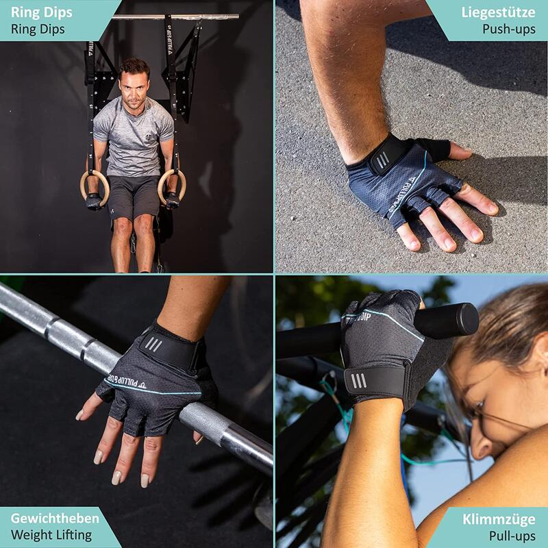 Fitness Handschuhe in vier Größen zum Schutz der Handinnenflächen