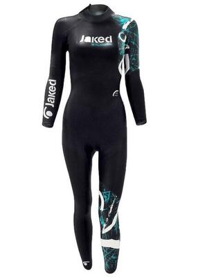 Dames synthetisch wetsuit in wit en koraalkleur voor zwemmen en triatlon