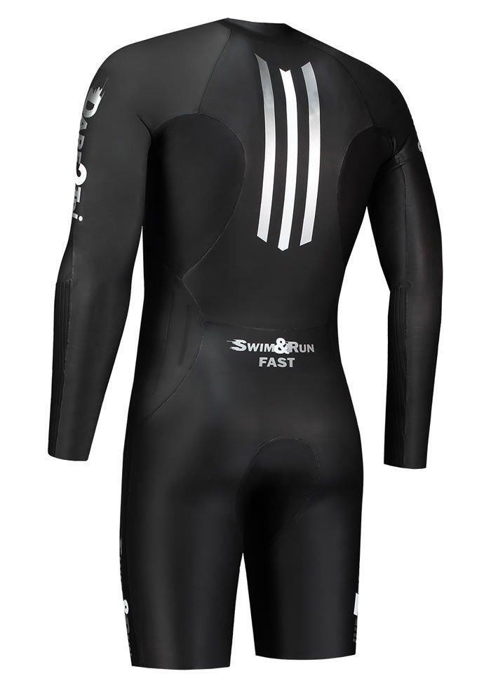 Dare2Tri Mens SwimRun FAST Wetsuit - Black / Silver 2/3