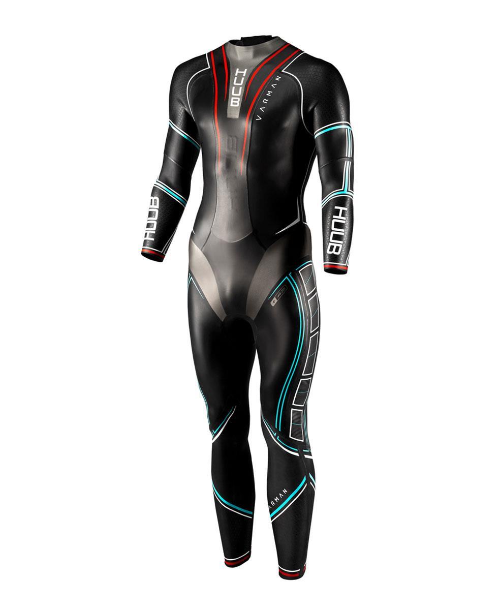 Traje de neopreno Varman de HUUB para hombre - Azul glaciar y rojo - Talla XS 3/6