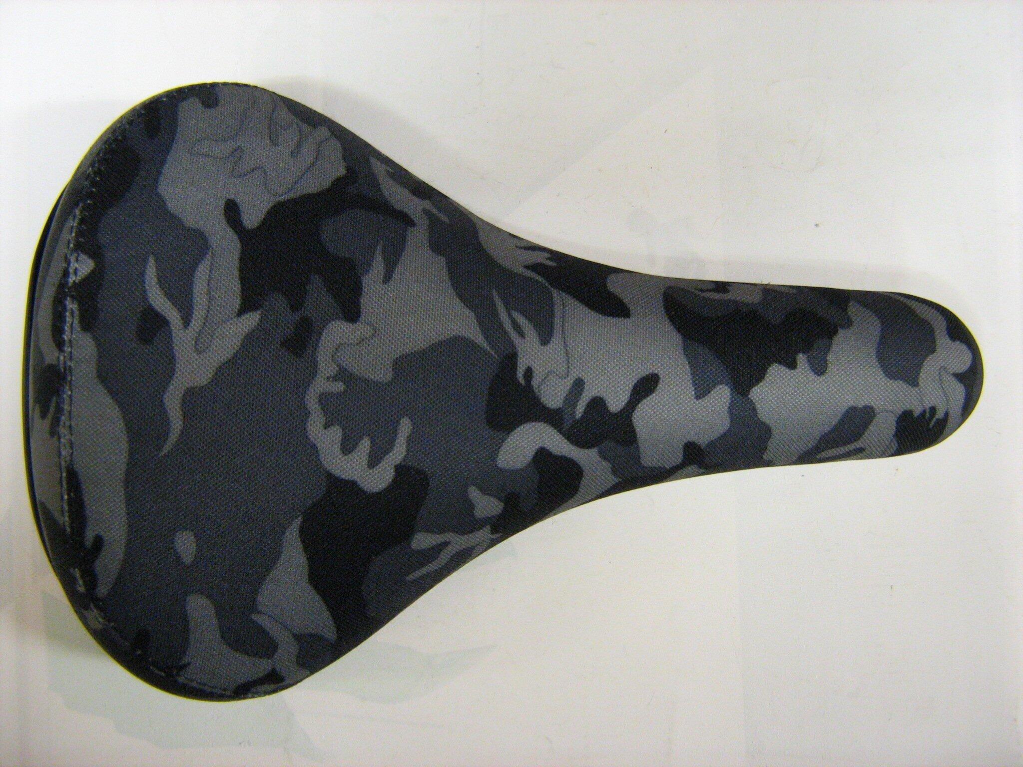 Railed Bike Seat for Wheelie Cruiser MTB Bikes - Camo Grey Fabric 2/5