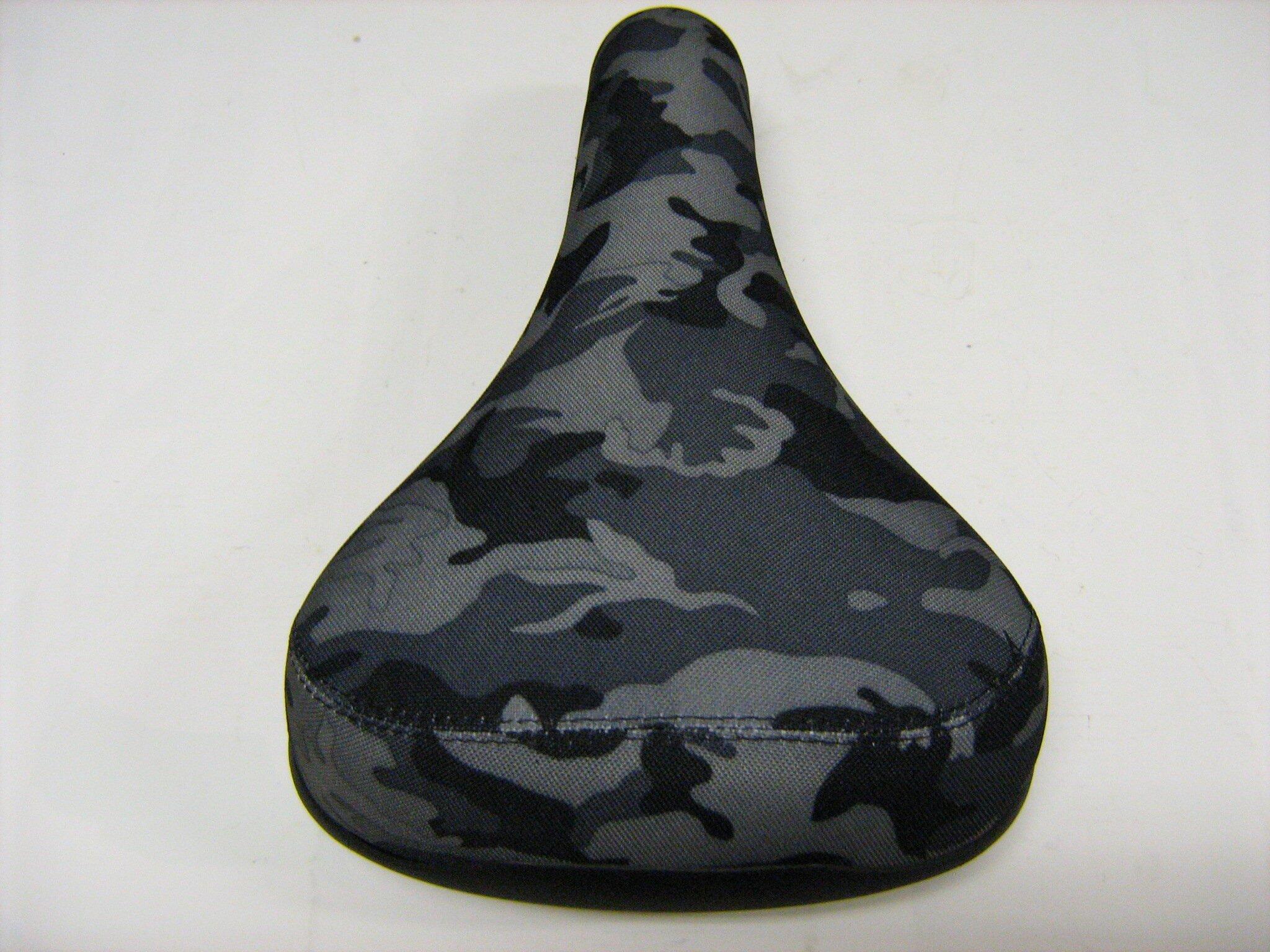 Railed Bike Seat for Wheelie Cruiser MTB Bikes - Camo Grey Fabric 3/5