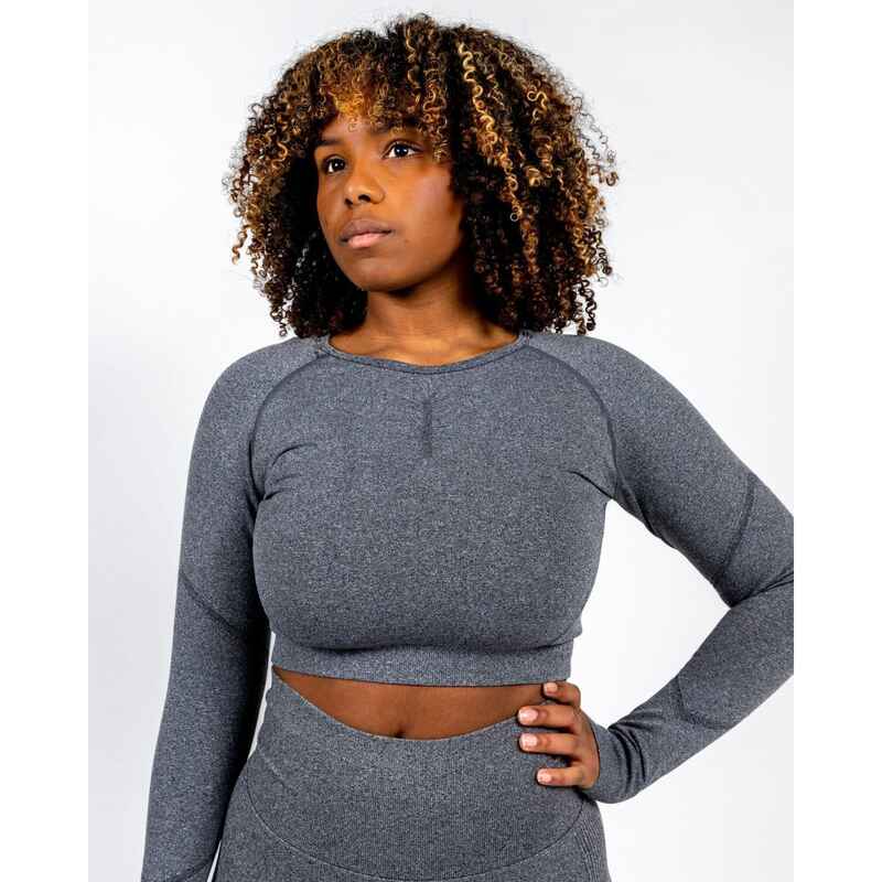 Langarmshirt Shape Fitness Damen | Grau | Seamless
