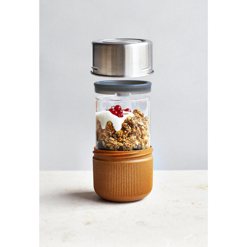 Glass Lunch Pot & Case 15oz (450ml) - Almond