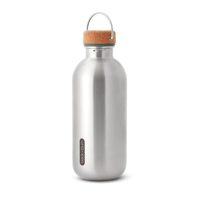 Stainless Steel Sports Water Bottle With Cork Lid 21oz (600ml) - Olive
