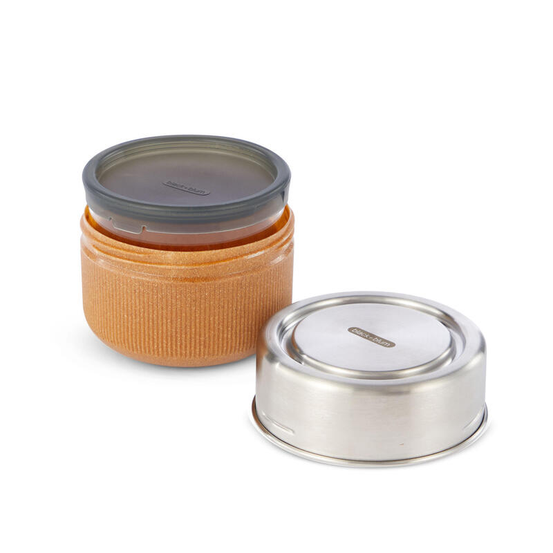 玻璃食物盒連不銹鋼蓋 20oz (600ml) - 杏仁色