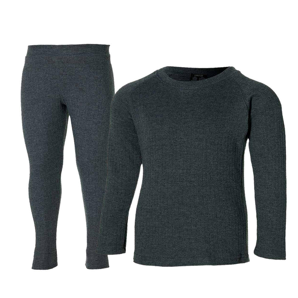 HEAT KEEPER Heatkeeper Thermoset Kinderen Comfort - Thermoshirt + Thermo Legging - Antraciet