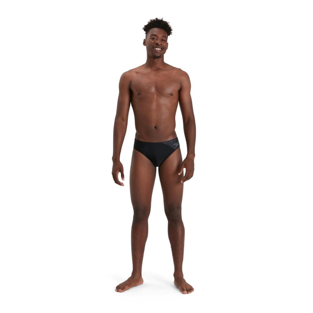 SPEEDO Medley Logo 7cm Adult Male Swim Brief Black/Grey