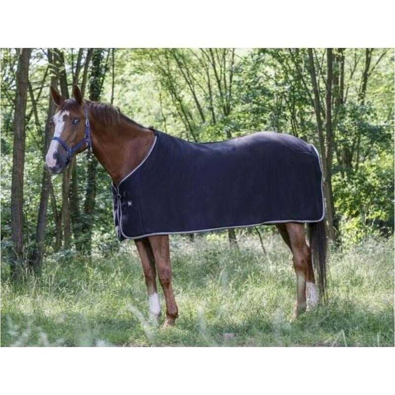 Abschwitzdecke Polarfleece schwarz/grau