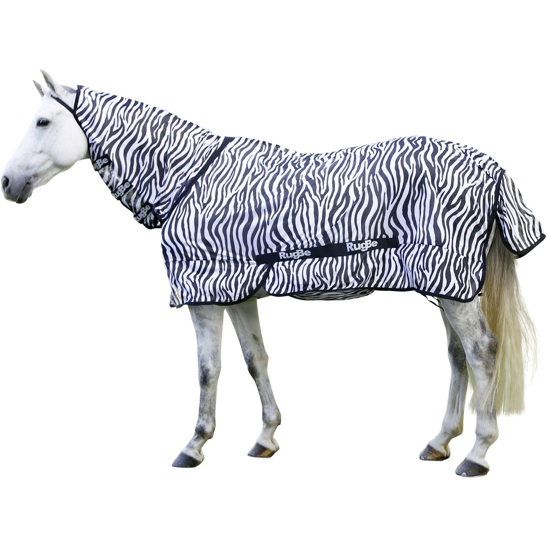 KERBL Fliegendecke mit Halsteil RugBe ZEBRA schwarz/weiss