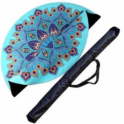 Tapis de yoga, méditation Caoutchouc & microfibre - roue de paon + Sac de yoga