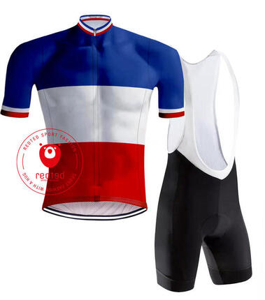 Tenue de Cyclisme Rétro Champion Française Tricolore - RedTed