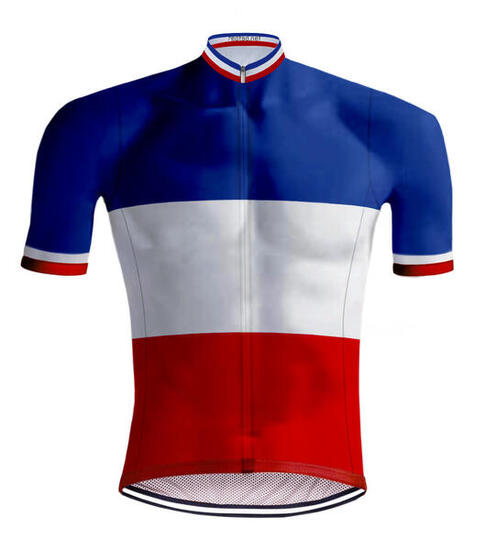 Maglia da ciclismo retrò French Champion Jersey Tricolore - RedTed