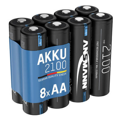 Akku Mignon AA. 2100 mAh 1.2V. 8 Stück. geringe Selbstentladung