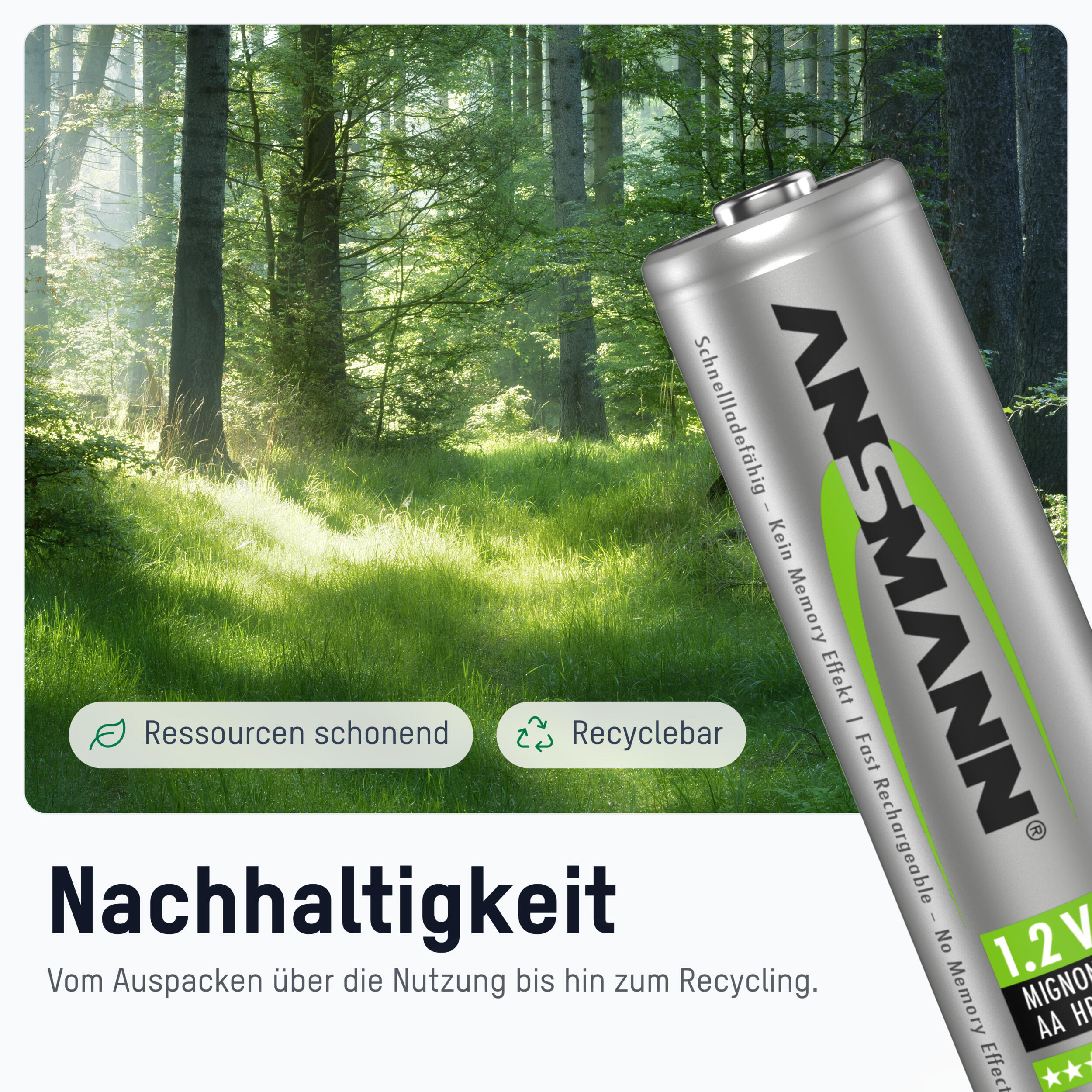 ANSMANN Akku AA 1,2V 1300mAh, Wiederaufladbare Batterien AA Mignon NiMH, 8 Stück 7/7