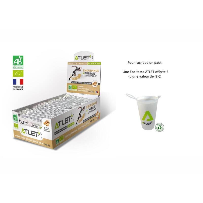 Pack barres salées énergétique noix de cajou pistache 34X25G + 1 Eco-cup offert