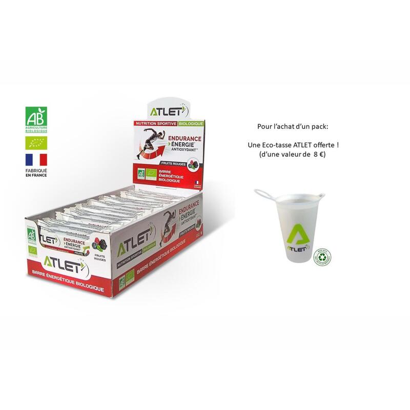 Pack barres énergétique fruits rouge 34X25G + 1 Eco-cup offert