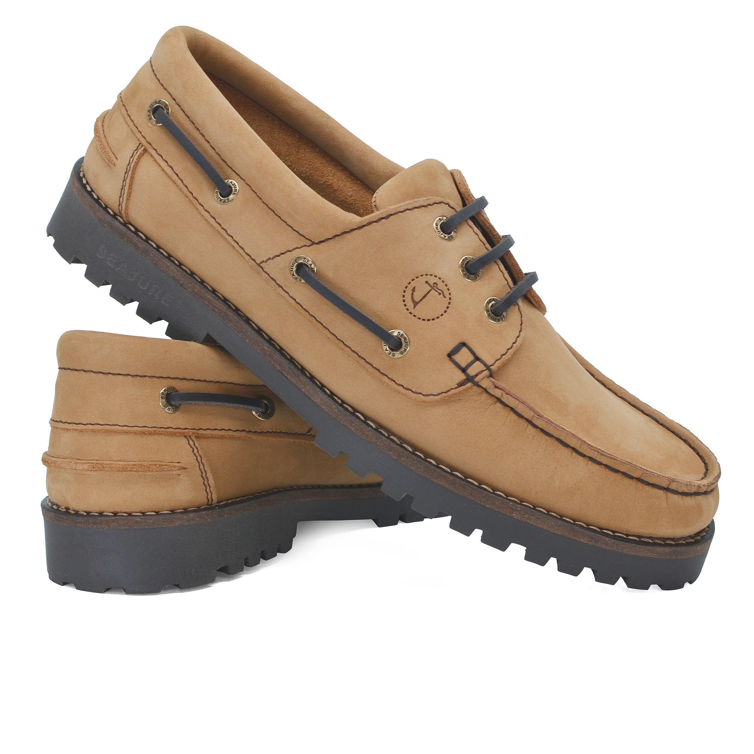 Zapatos N uticos Seajure Lamu Hombre Camel Cuero Nobuck