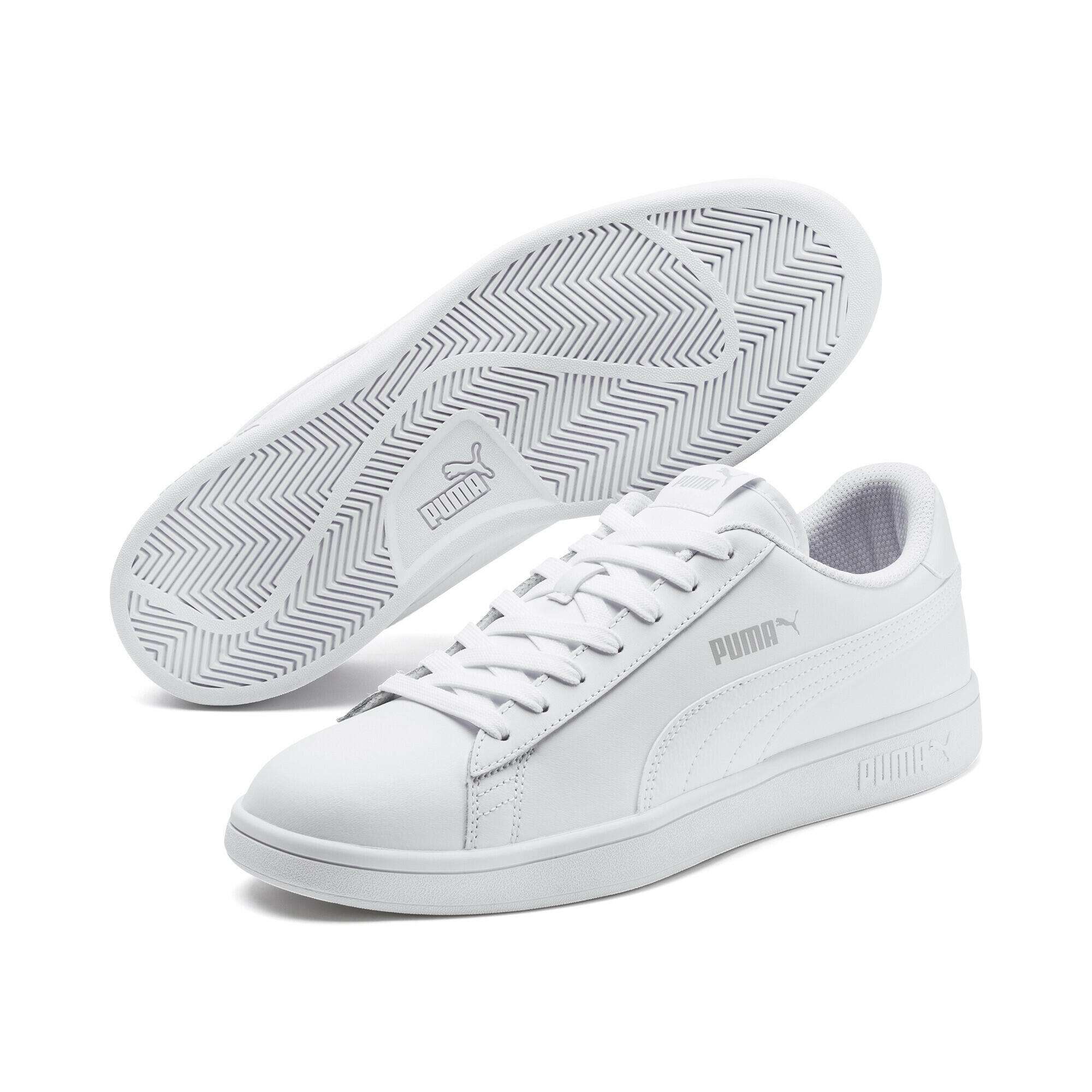 Puma - Basket Cuir Puma Smash V2 L - Homme - Baskets - Blanc - 45 - Decathlon