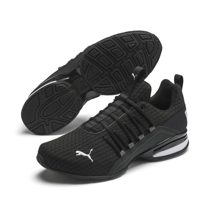 PUMA Mens Axelion Block Running Shoes Trainers - Black-White PUMA -  Decathlon