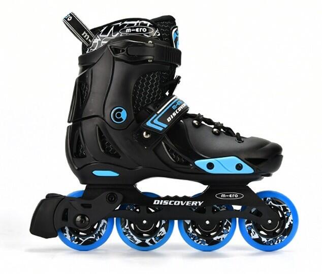 Pattini in linea allungabili bambino Micro Skate Discovery Nero 1/1