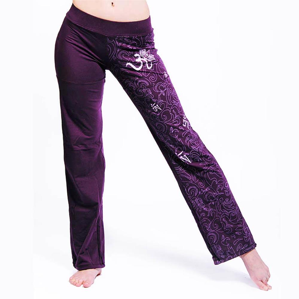 Achamana - Pantalon De Yoga Femme Symbole Om Motif Maori - Vêtement Yoga Femme Aubergine - Pantalons - Violet - 42 M/l - Decathlon