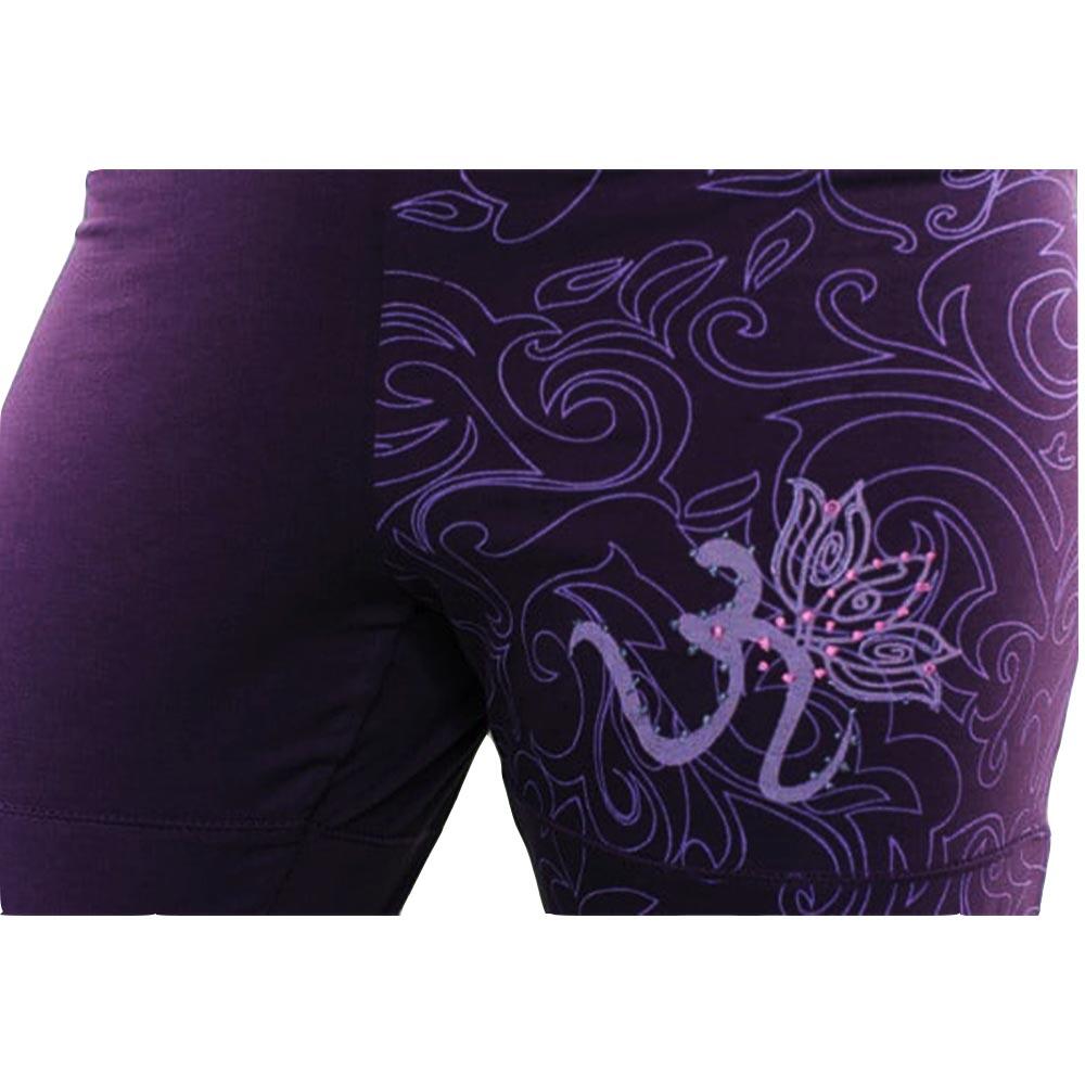 Pantalon de yoga femme symbole Om motif Maori - Vêtement yoga femme aubergine 5/6