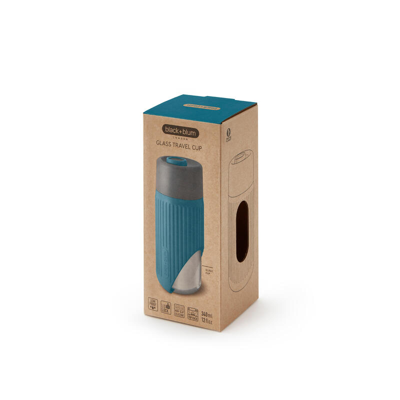 Glass Travel Cup 12oz (340ml) - Ocean