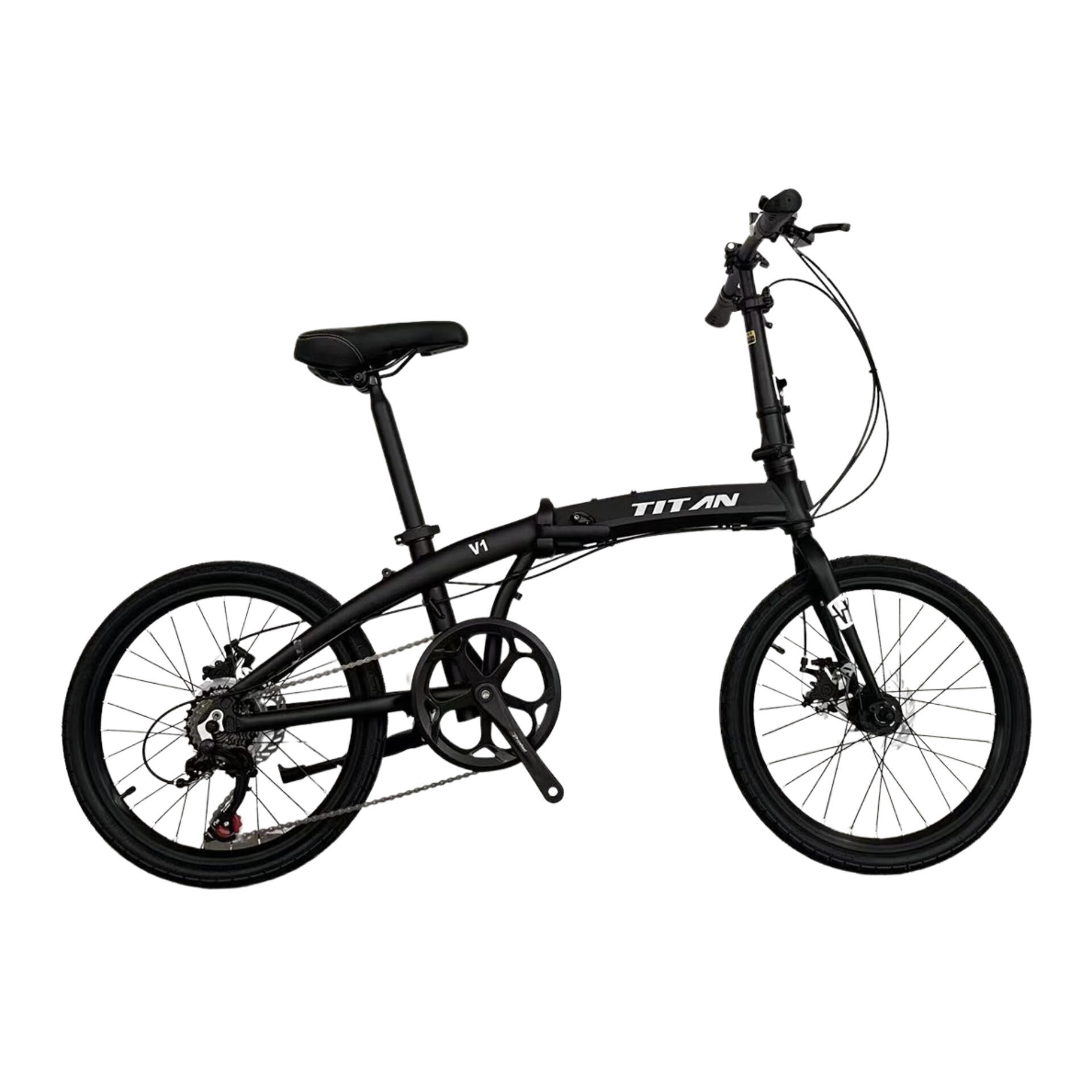 Folding Bicycle Shimano 7 Speed TITAN V1 Black