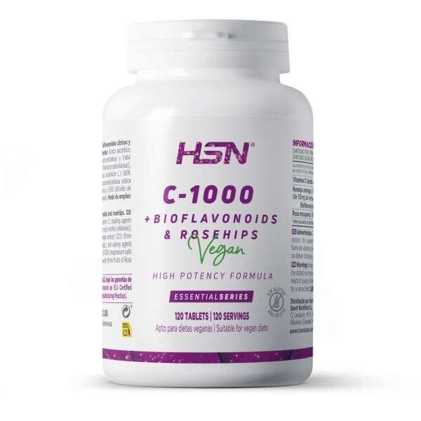 Vitamina c 1000mg + bioflavonoides + rosa mosqueta - 120 tabs HSN