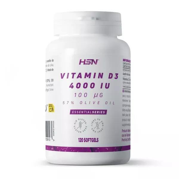 Hsn Essentials Vitamina d3 4000iu 120 perlas 4000ui complemento