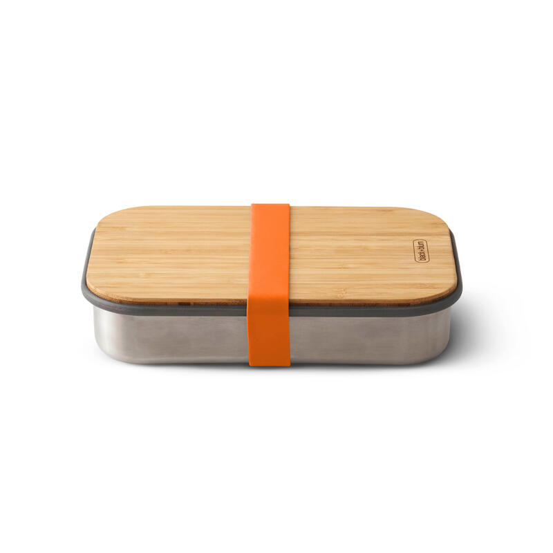 不銹鋼食物盒 (不銹鋼+天然竹蓋) 30oz (900ml) - 橙色