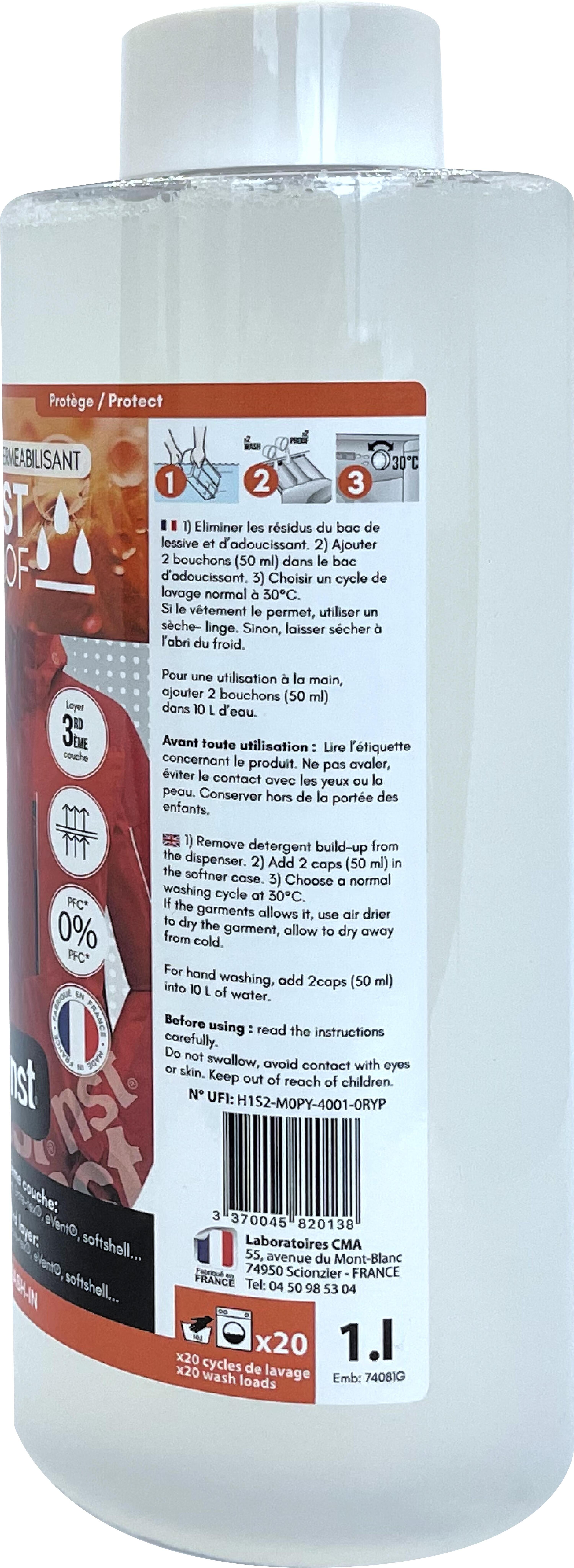 Imperméabilisant pour vêtements imperméables (1L) – Utilisation Machine ou Main 2/3