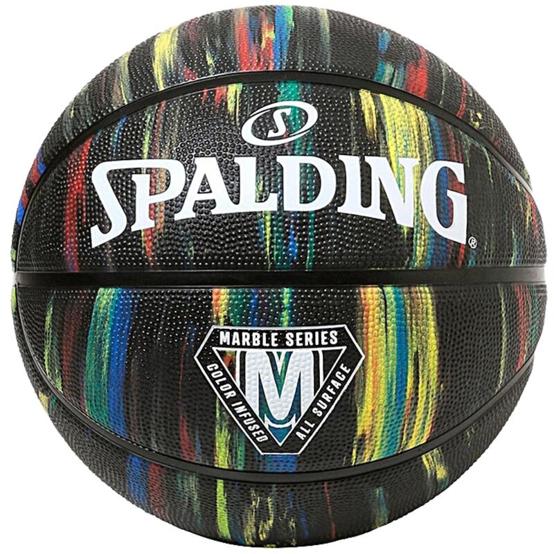 Balón de Baloncesto Spalding Marble Series Black Rainbow Talla 7
