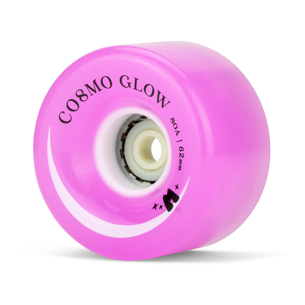 MOXI COSMO GLOW LED ROLLER SKATE WHEELS - PURPLE HAZE – 62MM 80A – SET OF 4 1/5
