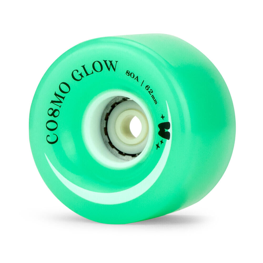MOXI SKATES MOXI COSMO GLOW LED ROLLER SKATE WHEELS - GALAXY GREEN – 62MM 80A – SET OF 4