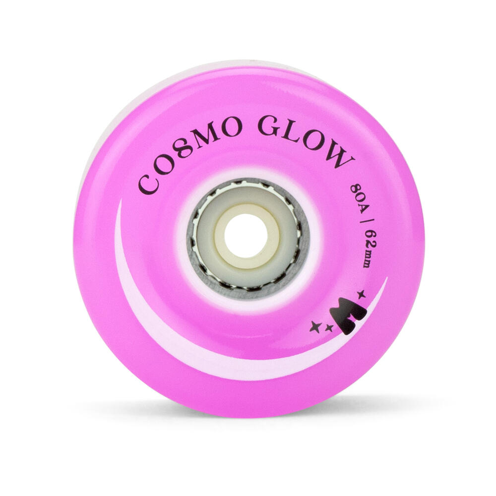 MOXI COSMO GLOW LED ROLLER SKATE WHEELS - PURPLE HAZE – 62MM 80A – SET OF 4 2/5