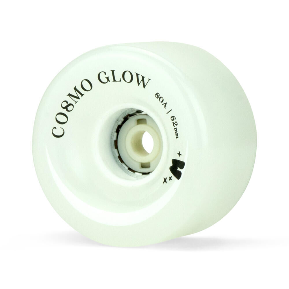 MOXI SKATES MOXI COSMO GLOW LED ROLLER SKATE WHEELS - WHITE RAIN – 62MM 80A – SET OF 4