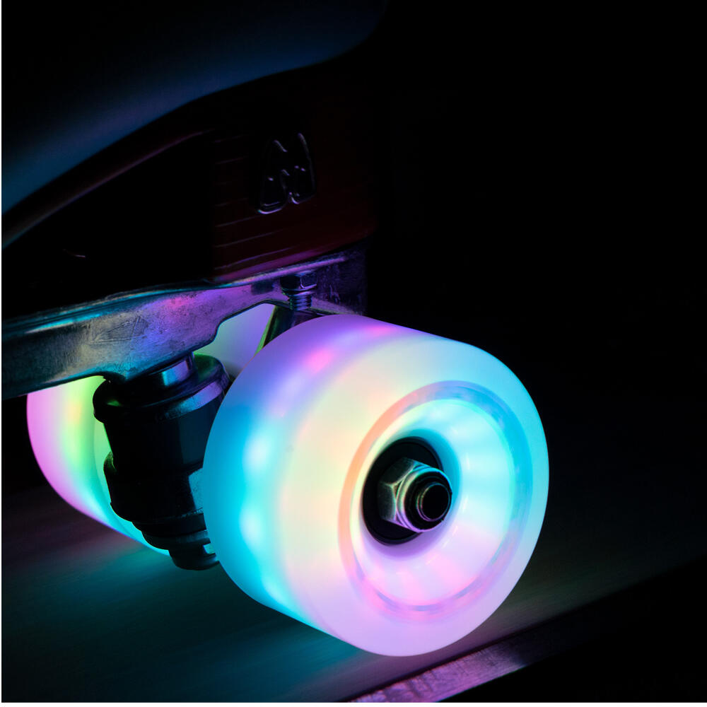 MOXI COSMO GLOW LED ROLLER SKATE WHEELS - WHITE RAIN – 62MM 80A – SET OF 4 3/5