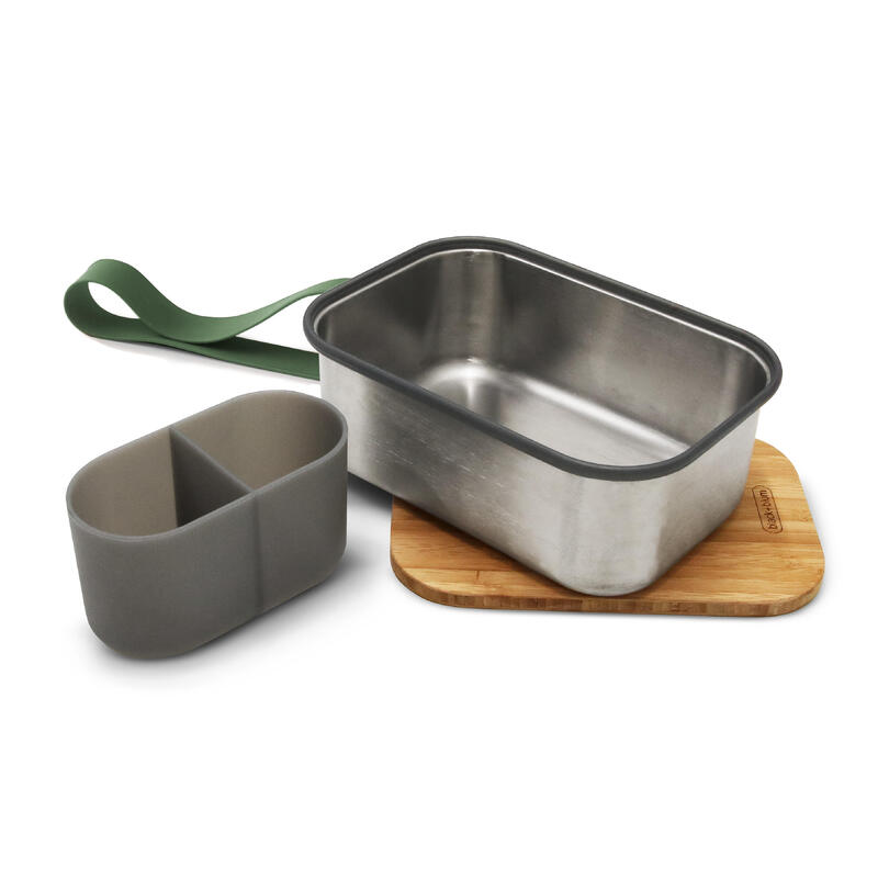 Stainless Steel Sandwich Box (SS+Bamboo) 42oz (1250ml) - Olive