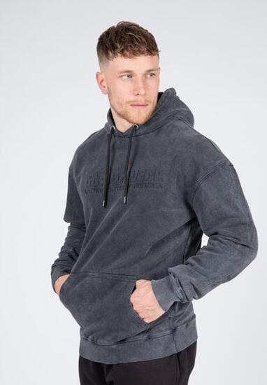 Crowley Herren Kapuzenpullover in Übergröße - Washed Grau