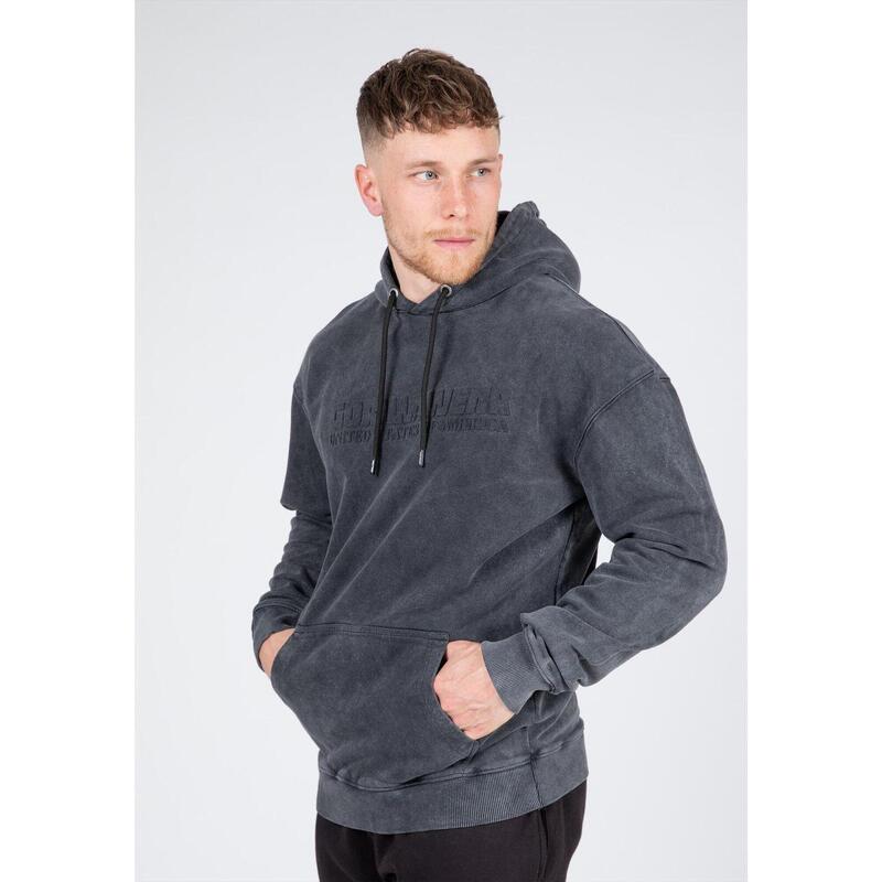 Crowley Pour des hommes Sweat à capuche surdimensionné - Washed Grau