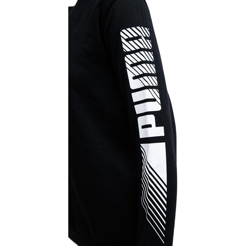 Bluza femei Puma ESS Elongated Graphic Crew FL, Negru